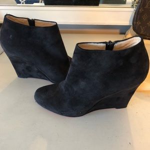 Suede Christian Louboutin Wedge Booties
